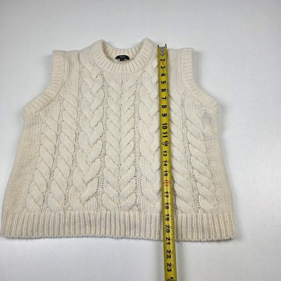 Rails Sweater Vest Womens Medium Ivory Alexis Cable Knit Mock Neck Wool Alpaca - Picture 3 of 9